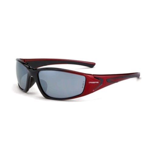 Crossfire RPG Silver Mirror Lens With Pearl Red Frame Safety Glasses 23233