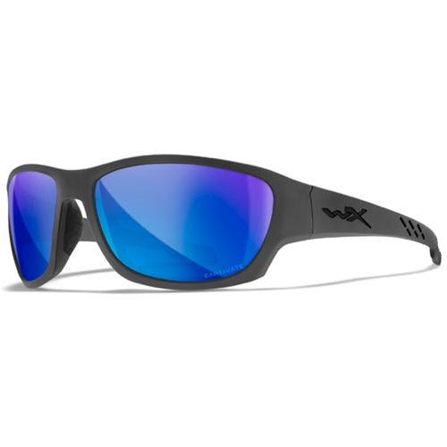 Wiley X WX CLIMB Safety Glasses Matte Grey Frame, CAPTIVATE Polarized Blue Mirror Lens ACCLM09