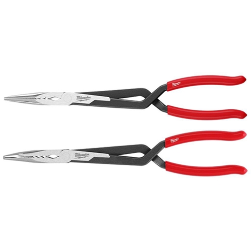 Milwaukee 13 Inch Long Reach Pliers Set With Straight And 45 Degree Noses 48-22-6542