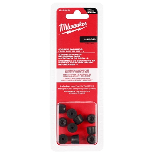 Milwaukee Jobsite Ear Buds Accessories Large Foam Tips 5 Pair 49-16-0104