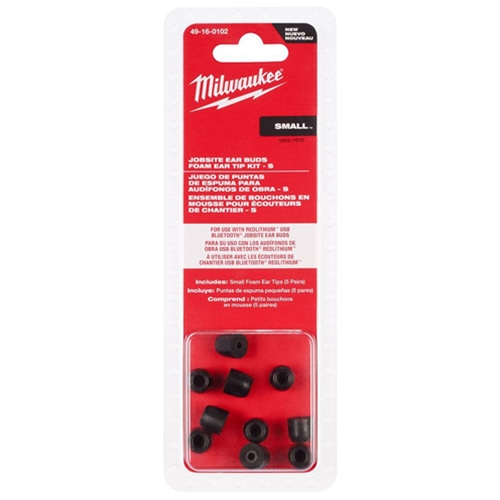 Milwaukee Jobsite Ear Buds Accessories Small Foam Tips 5 Pair 49-16-0102