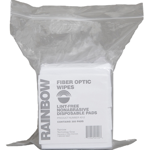 Rainbow Technology Fiber Optic Cleaning Dry Wipes 300 Per Package 4012