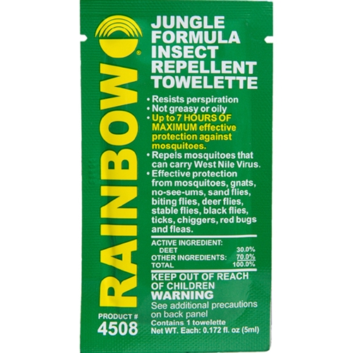 Rainbow Technology Jungle Formula Insect Repellent Wipes 50 Per Package 4508