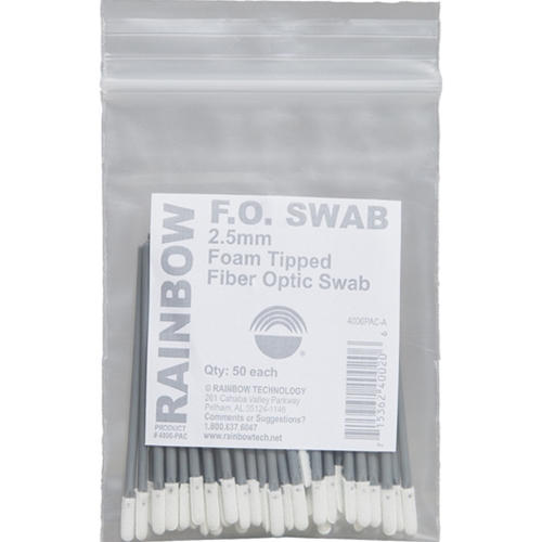 Rainbow Technology Fiber Optic Cleaning Mini Tip Swabs 50 Per Package 4006PAC
