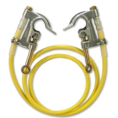 Hastings Grounding Set 1/0 x 6' Cable With 1.5" Aluminum Serrated Jaw Clamps GS2116