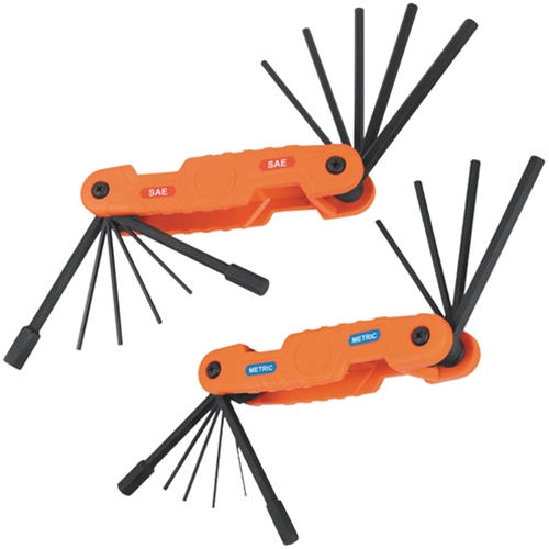 Klein Pro Folding Hex Key Set Two Pack SAE and Metric 70552