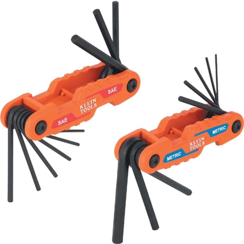 Klein Compact Folding Hex Key Set Two Pack SAE and Metric 70542